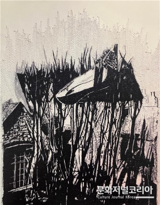 김소희 자아의 담론, 50x36.5cm, sewing on canvas, 2020