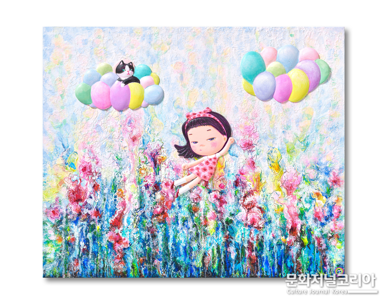  Blooming flower3, 60.6x72.7cm, Mixed media on canvas, 2023