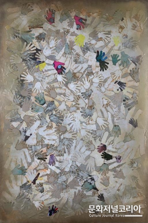 △투게더 2022-01 (Together 2022-01), MIXED TECHNIQUE&MIXED MEDIA(혼합기법 및 재료), 193.9X112.1cm, 2022