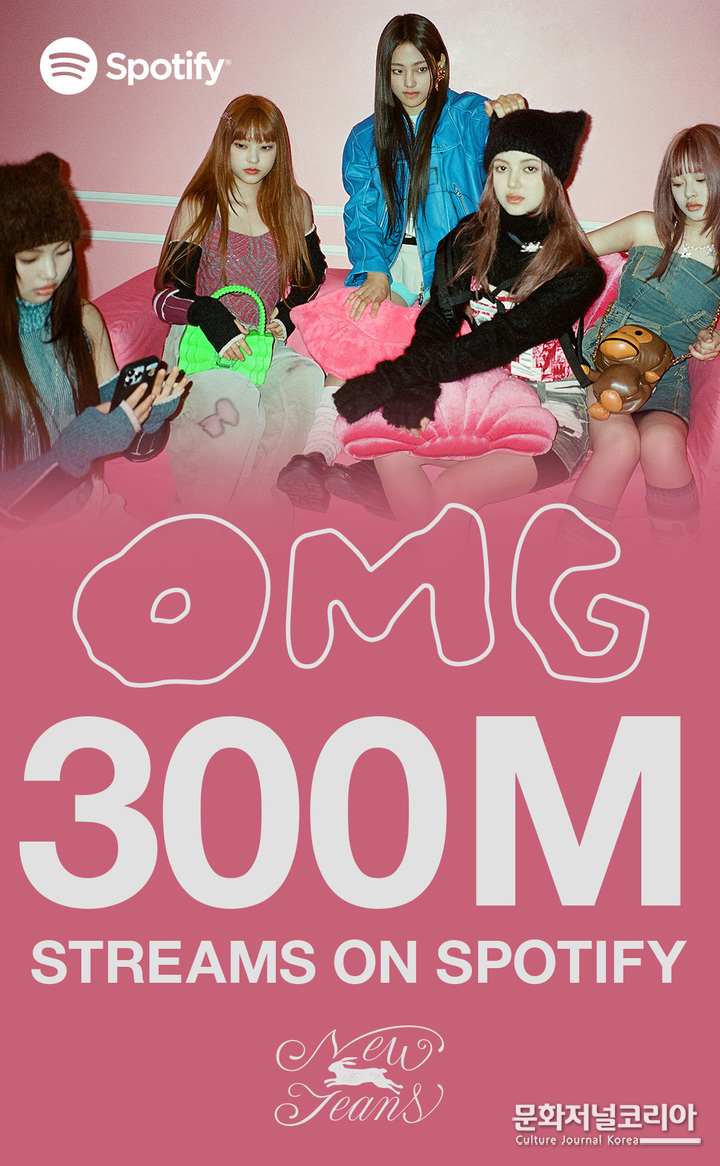 뉴진스 'OMG' 스포티파이 3억 스트리밍. (사진 = 어도어 제공)