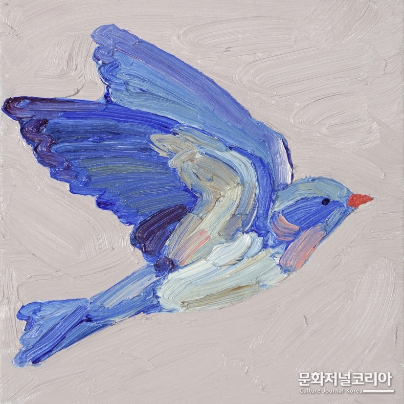 카아민_Blue bird(7)_2023_17.9x17.9_oil on canvas