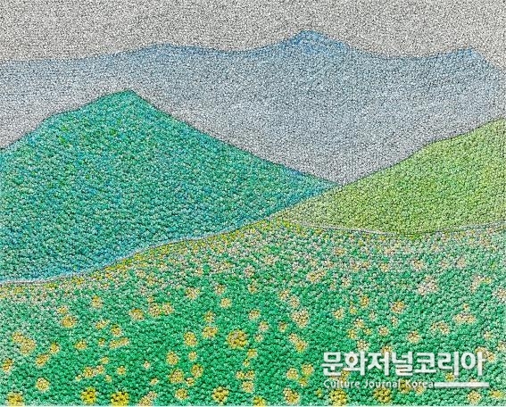 내가 찾은 꽃길4 161x130cm,한지 및 혼합재료