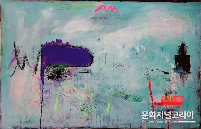 Underground landscape, mixed media on canvas, 116.8x72.7cm, 2022