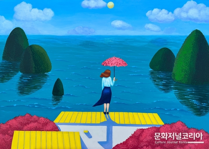 Floating reason Ⅲ, 91cm x 65cm, Acrylic on canvas, 2023 / 아트불인사갤러리