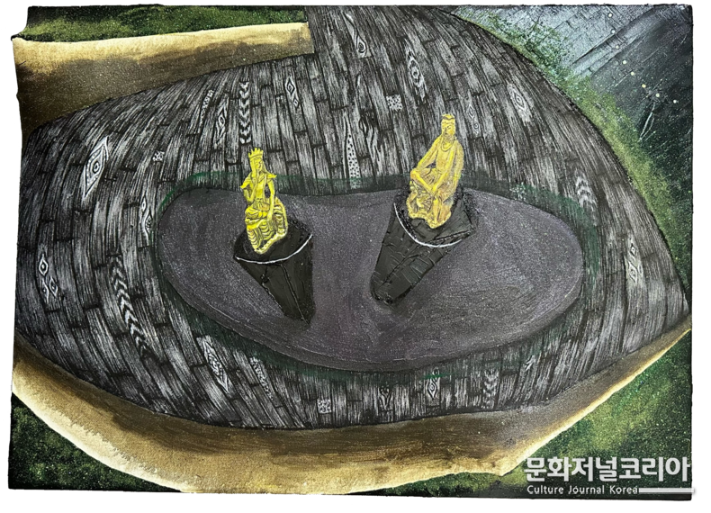 김지윤, 사유의 방, 72.7 × 53cm, 3D 캔버스에 아크릴, 유채, 2023