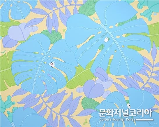 ▲한아름, <Hide and seek84>, 130.3 × 162.2cm, 종이에 수채 과슈, 2023