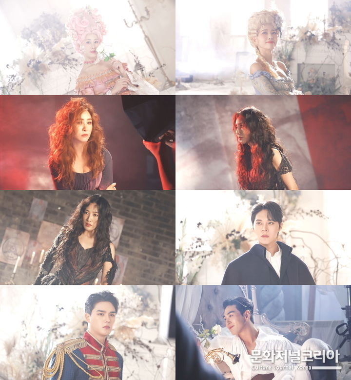 뮤지컬 '마리 앙투아네트' 프로필메이킹 영상 캡처. 김소향·이지혜·옥주현·윤공주·이아름솔·이해준·윤소호·백호.. 등 (사진=EMK뮤지컬컴퍼니 제공)