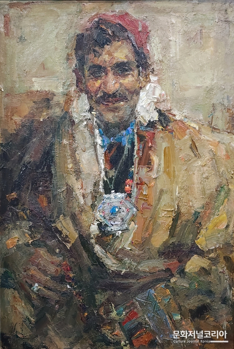 박학성, 티벳 남자 76x113 oil on canvas 2023.12