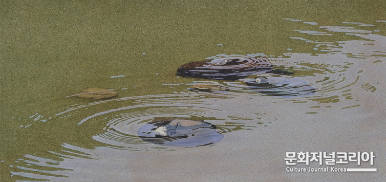 김용중, Origin (sand, oil on canvas) 110x53cm (1)