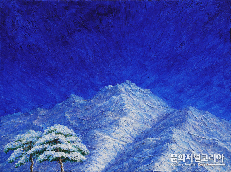 김문영, 북한산, 130,3x97cm(60호F), Mixedmedia on canvas, 2024