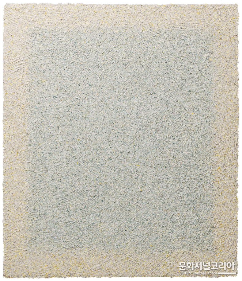 ▲박경호, MATERIAL231010, 54.3×46.8cm, scraped acrylic debris on canvas, 2023