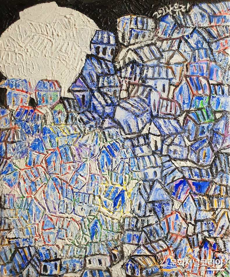  달빛담다 45.5x37.9cm Mixed media on canvas