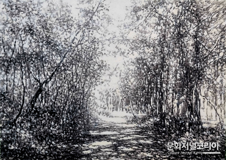 박성진作 숲1 2025 Acrylic on Canvas_80.3x116.7cm_2025