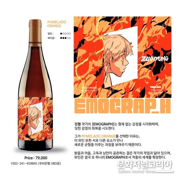 ▲사진: 《Emograph 감정을 시각화하다》 한정판 와인 아트 굿즈, 출처: 고운(GOUN) 제공