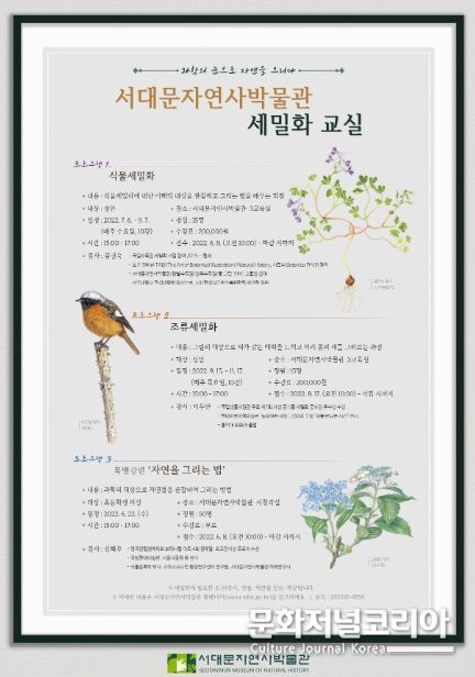 서대문자연사박물관 '과학의 눈으로 자연을 그리다' 세밀화 교실