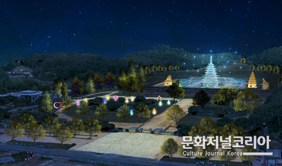 사진설명 2022 익산 미륵사지 세계유산 미디어아트 페스타 연출 시뮬레이션(사진제공=익산시)